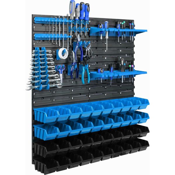 40 Scatole Impilabili Scaffale A Parete In Plastica 77 X 78 Cm Portautensili Sistema Di Stoccaggio Per Officina Garage Scaffale Aperto Scivolo Per Stoccaggio-image