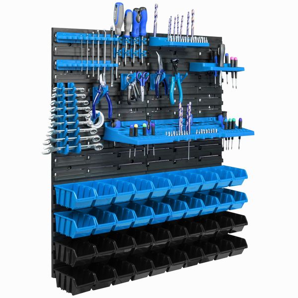 40 Scatole Impilabili Scaffale A Parete In Plastica 77 X 78 Cm Portautensili Sistema Di Stoccaggio Per Officina Garage Scaffale Aperto Scivolo Per Stoccaggio-image