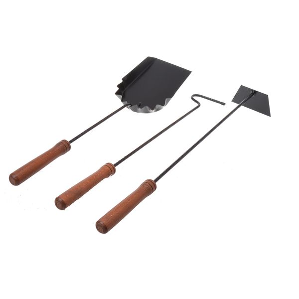 Aqbau® Set Da 3 Pezzi Per Caminetto | Accessori Per Caminetto | Utensili Per Caminetto | Set Da Caminetto Con Attizzatoio Raschia Cenere E Pala Da Carbone-image