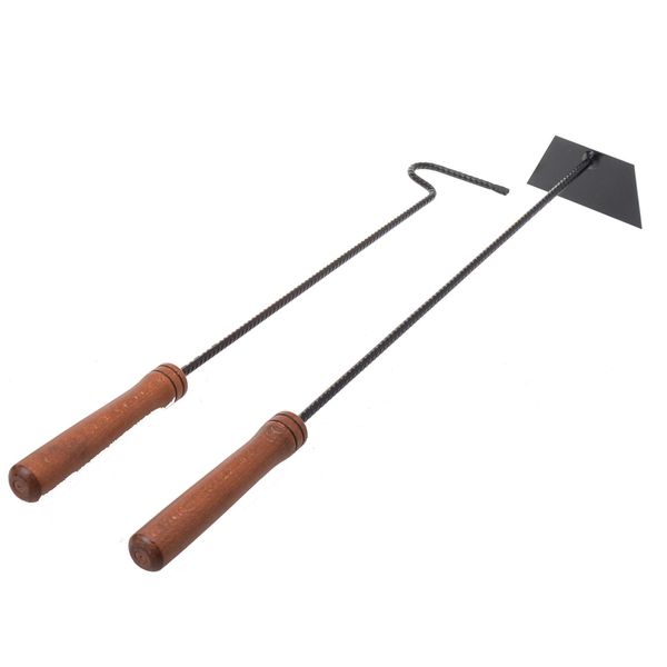 Aqbau® Set Di Attrezzi Per Caminetto 2 Pezzi Con Attizzatoio E Raschia Cenere Nero Accessori Per Caminetto Moderno | Posate Per Caminetto | Attrezzi Per Caminetto-image
