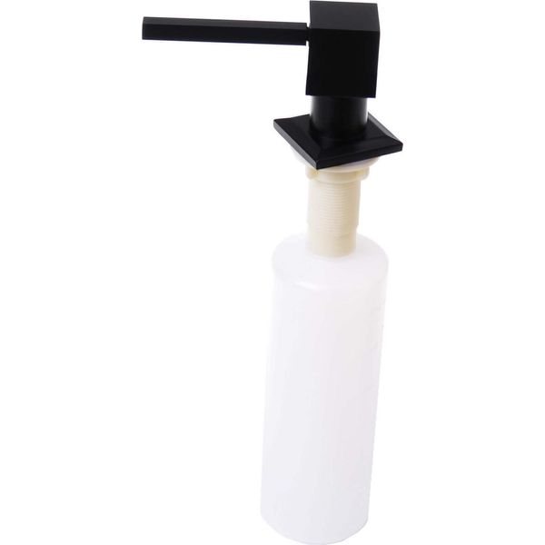 Aqbau® Dispenser Di Sapone Da Incasso Per Lavabo Dispenser Di Lozioni Dispenser Di Detersivo Per Piatti Dispenser Angolare Nero-image
