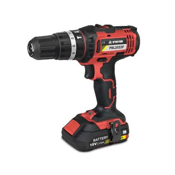 Trapano A Batteria Pbl 2024 Pk, 18V, 4Ah, 2 Batterie Agli Ioni Di Litio, Valigetta, Stayer-image