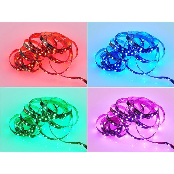 Striscia Led Rgbww Dimmerabile Con Telecomando Autoadesiva - 5 Metri-image