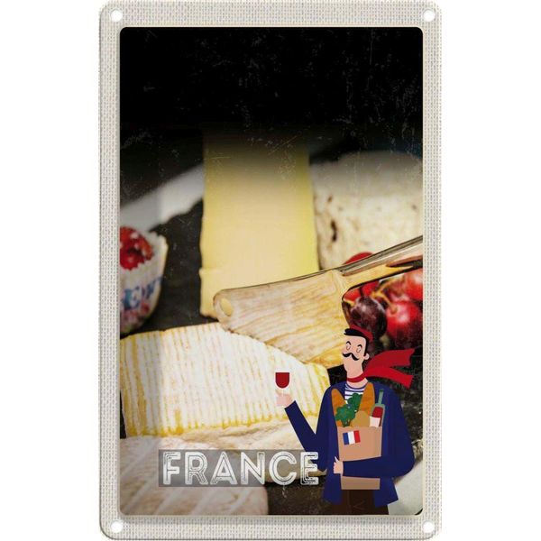 Vianmo Insegna Di Latta 30X20 Cm Frankreich KäSe Camembert SchimmelkäSe-image