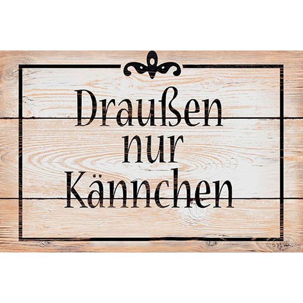 Vianmo Insegna In Legno 12X18 Cm DraußEn Nur KäNnchen Tee-image