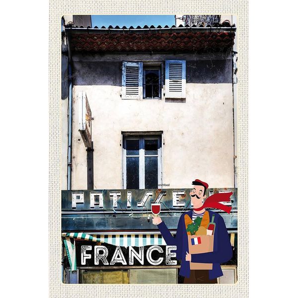 Vianmo Insegna In Legno 18X12 Cm Frankreich Architektur Restaurant-image