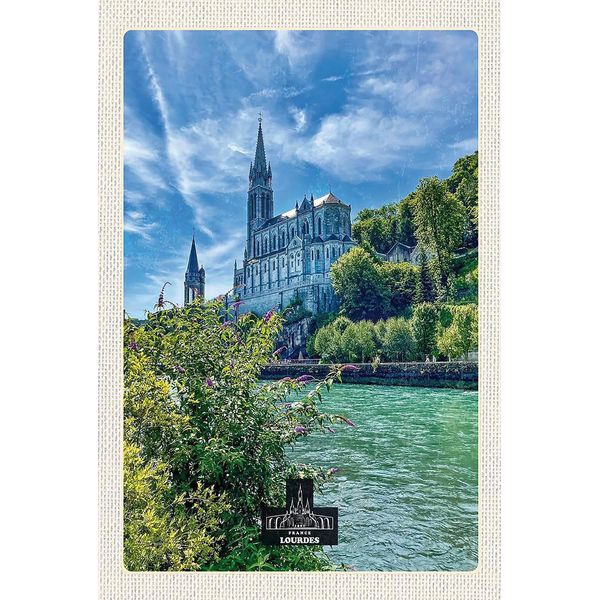 Vianmo Insegna In Legno 18X12 Cm Frankreich Lourdes Meer Kirche-image