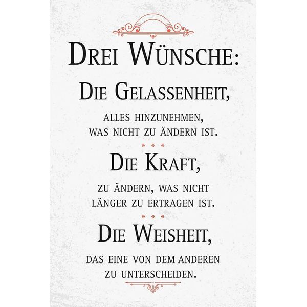 Vianmo Insegna In Legno 18X12 Cm Drei WüNsche Gelassenheit Weisheit-image