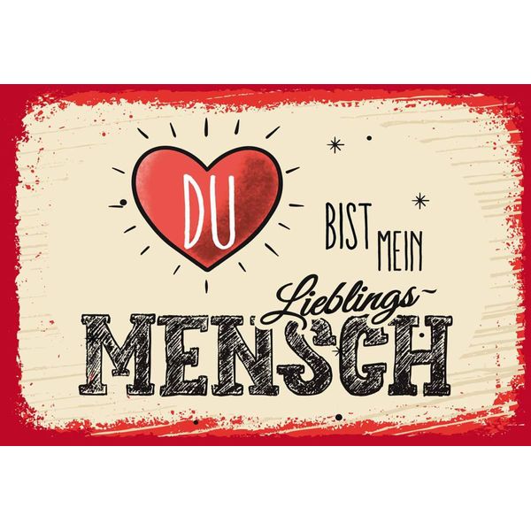 Vianmo Insegna In Legno 12X18 Cm Du Bist Mein Herz Lieblingsmensch-image