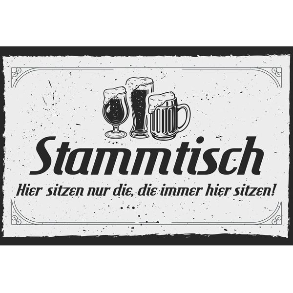 Vianmo Insegna In Legno 12X18 Cm Stammtisch Hier Sitzen Nur Die-image