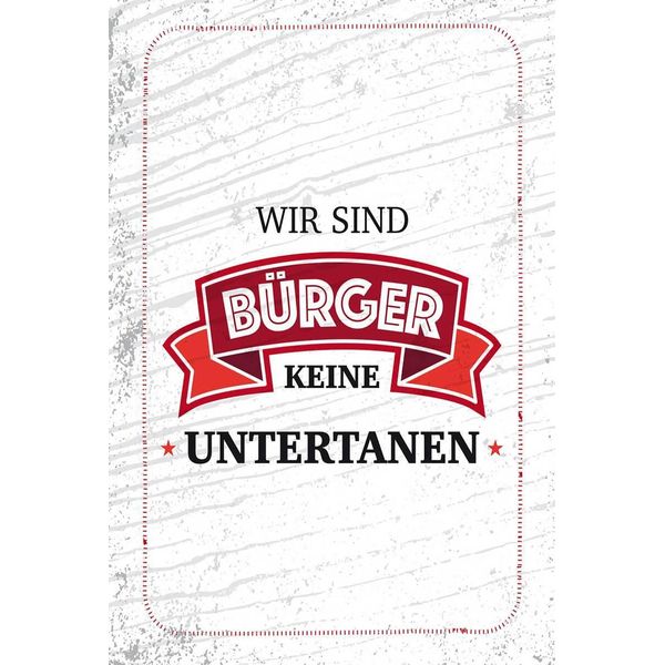Vianmo Insegna In Legno 18X12 Cm Wir Sind BüRger Keine Untertanen-image