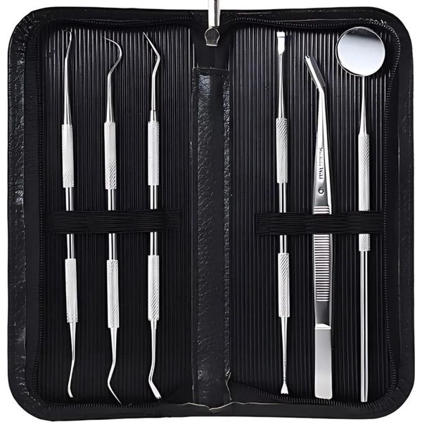 Set Dentale Professionale - 6 Strumenti Dentali Per L'igiene Orale-image