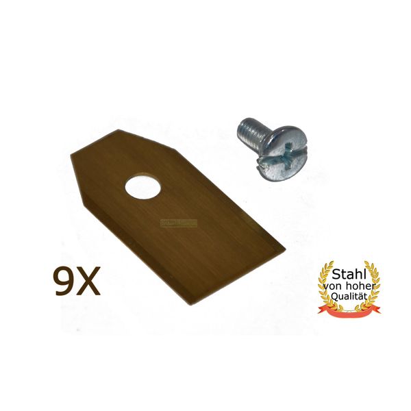9 X 3,5CM Lame In Titanio Per Herkules G-Froce, Telsing 1000 1500 2000 Robot Rasaerba-image