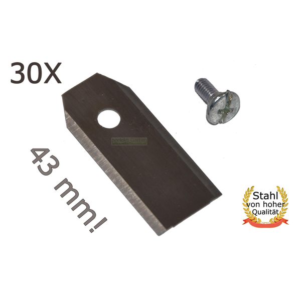 30 X 4,3 Cm Lama In Acciaio Inox Per Herkules G-Froce, Telsing 1000 1500 2000 Robot Rasaerba-image