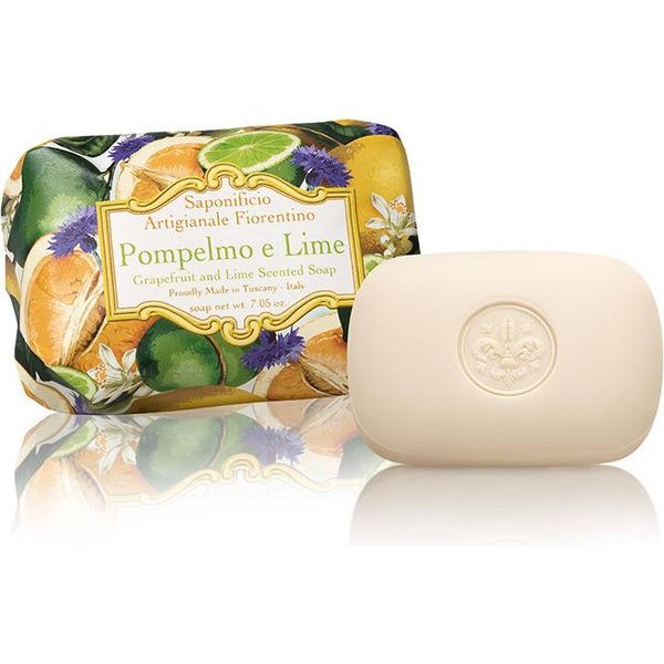 Saponificio Artigianale Fiorentino Sapone Artigianale Al Pompelmo E Lime, Fresco Profumo Di Limone, Confezionato Con Cura In Carta Regalo 200 G-image