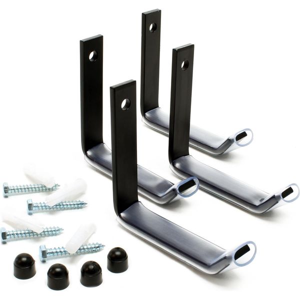 Wiltec Portagomme Da Parete Per 4 Pneumatici - 106 X 20 X 102 Mm - In Acciaio - Carico Massimo 25 Kg Per Supporto - Accessori Per Portagomme Ad Albero-image