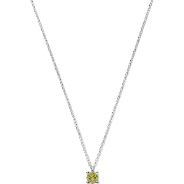 New Bling 9NB-1057 Collana In Argento Con Ciondolo In Zirconi - 5 Mm - Verde Oliva - 40+5 Cm - Rodio - Argento-image