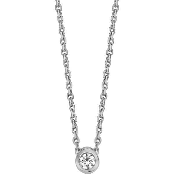 New Bling 9NB-0522 Collana In Argento Con Pendente - Zirconi - 3 Mm - Maglia Ad Ancora - 40 + 5 Cm - Argento-image