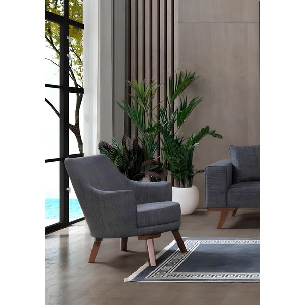 Poltrona Da Salotto Poltrona Moderna Monoposto Design Arredamento Poltrona Grigia Monoposto Rivestimento-image