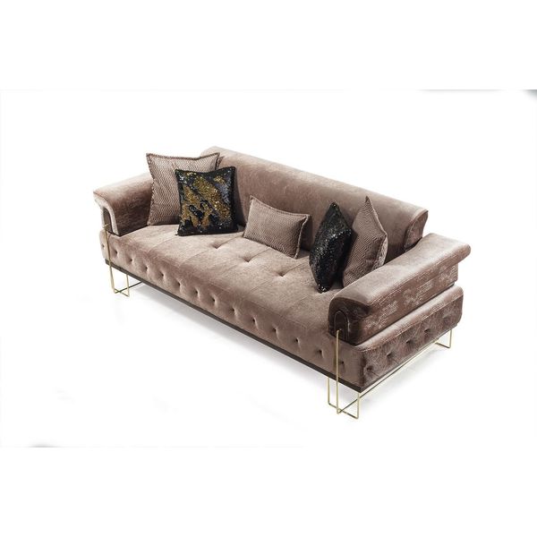 Lusso Divano A Tre Posti Marrone Divani A Tre Posti Design Design Moderno-image