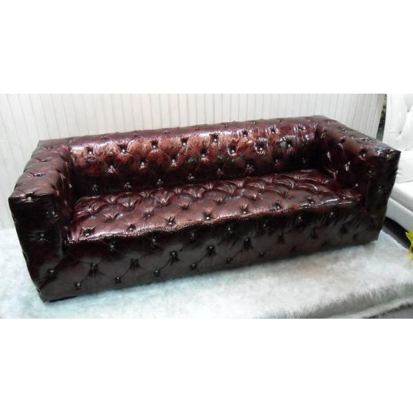 Divano Chesterfield 3 Posti Divano Marrone Divani In Pelle 250Cm-image
