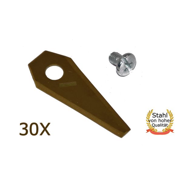 30 X 4,9 Cm Lama In Titanio Bosch Indego 350 400 800 1000 1100 1200 Connect Robot Rasaerba-image