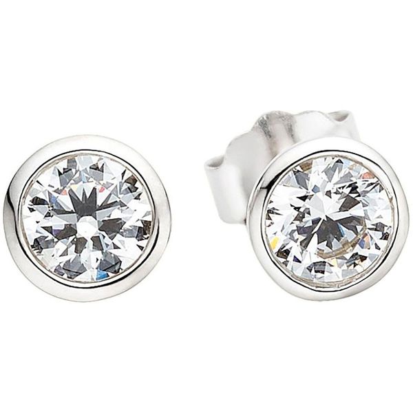 Paar Ohrstecker "Schmuck Geschenk Ohrschmuck Ohrringe", Silber (Silberfarben, Kristallweiß, Kristallweiß), Aniston Jewelry & Watches, Ohrringe, Damen, 5,8Mm, Silber 925 (Sterlingsilber), Mit Zirkonia (Synth.)-image
