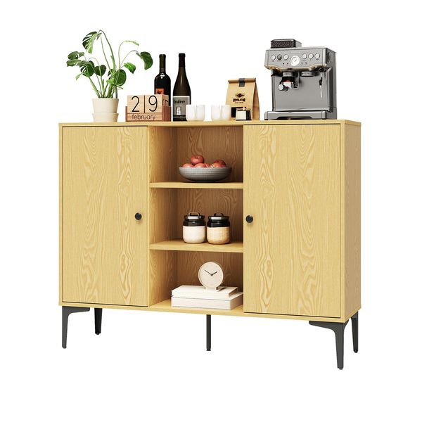 Sonni 120X35X93 Cm Cassettiera A 2 Ante In Legno Originale Armadio, Ampio Spazio Di Archiviazione, Armadi Da Soggiorno-image
