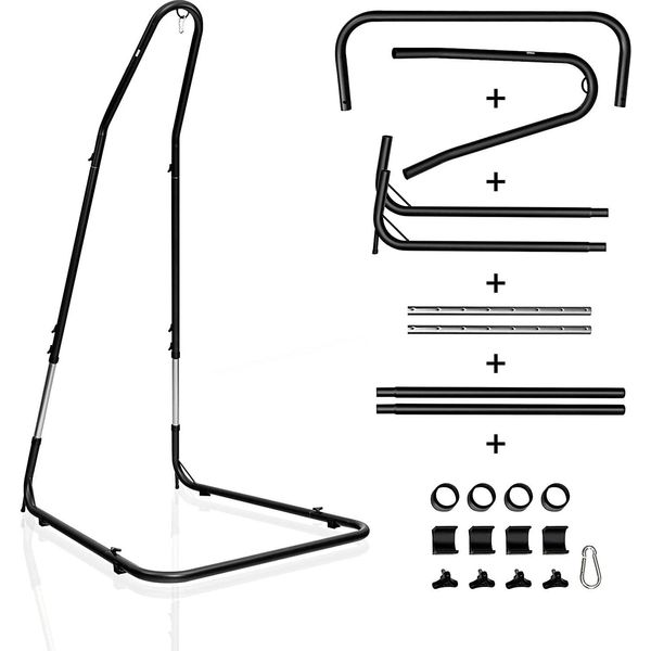 Telaio Per Sedia Sospesa Costway Portata 150 Kg, Telaio Per Sedia Sospesa In Metallo, Supporto Per Sedia Sospesa, Telaio Per Sedia Sospesa 195-235 Cm Regolabile In Altezza-image