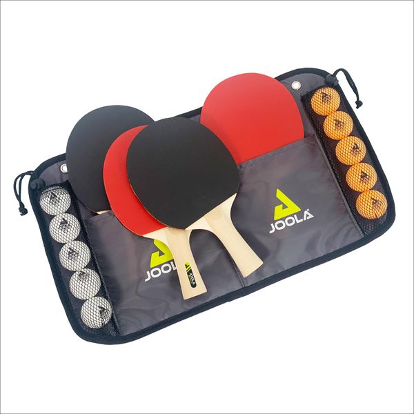 Joola Set Da Ping Pong Per Famiglie - 4 Racchette Da Ping Pong + 10 Palline Da Ping Pong + Borsa-image