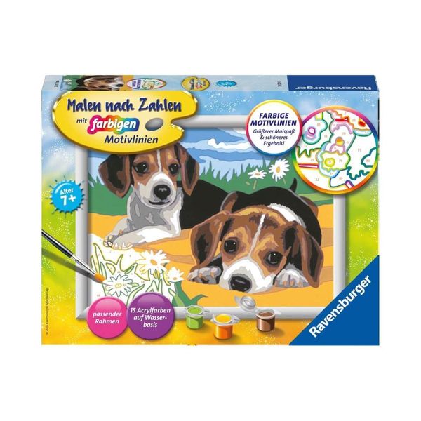 Ravensburger Creart 28329 - Cuccioli Di Jack Russell - Cani Da Colorare Con I Numeri Per Bambini Dai 7 Anni In Su 28329-image