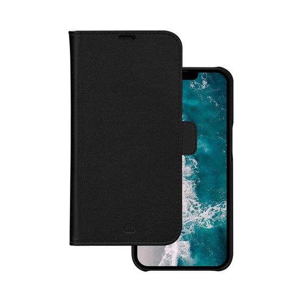 DBRAMANTE1928, Custodia Per Iphone 14 Plus Folio 2 In 1 Modello Stockholm In Pelle Con Portacarte, Nero-image