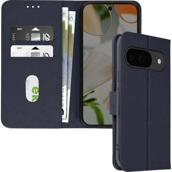 Avizar, Custodia In Ecopelle Con Funzione Di Supporto Per Google Pixel 9 E Pixel 9 Pro, Blu Scuro-image