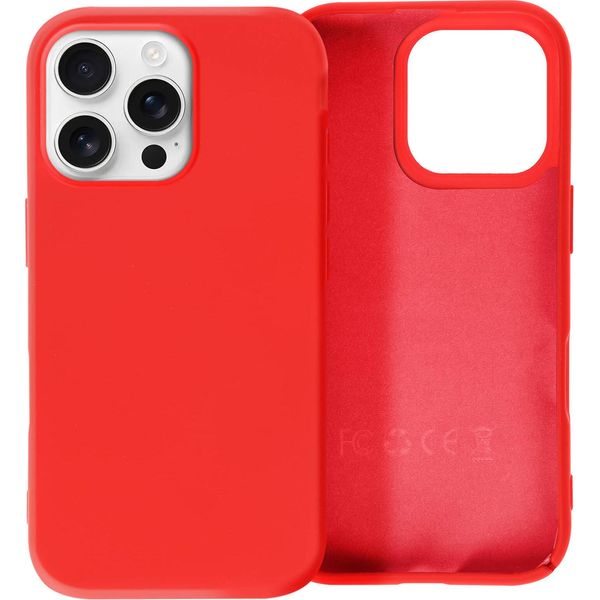 Avizar, Custodia Semirigida In Silicone Soft Touch Per Iphone 16 Pro Max, Rosso-image