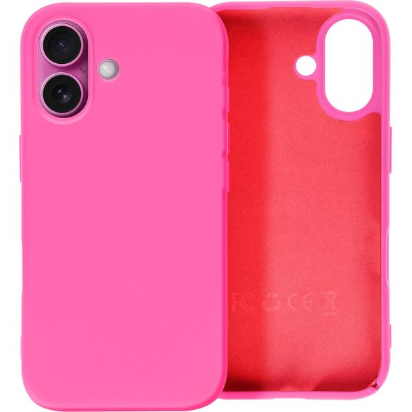 Avizar, Custodia Semirigida In Silicone Soft Touch Per Iphone 16, Rosso Fucsia-image