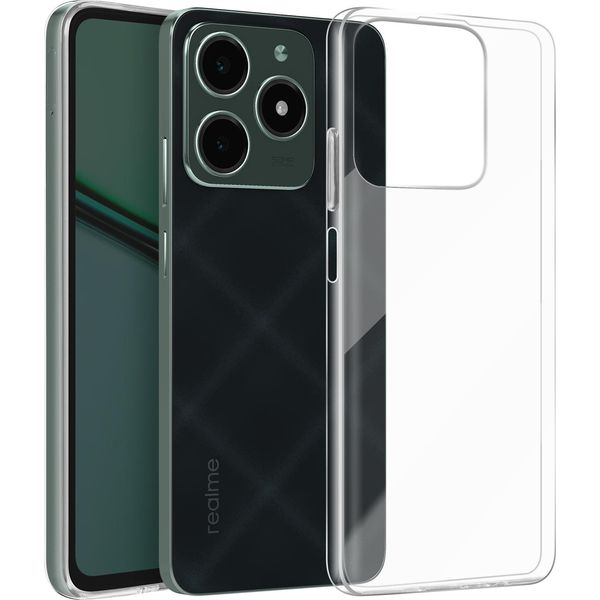 Avizar, Realme C61, Custodia In Silicone Sottile 1 Mm Con Fotocamera Protetta, Trasparente-image