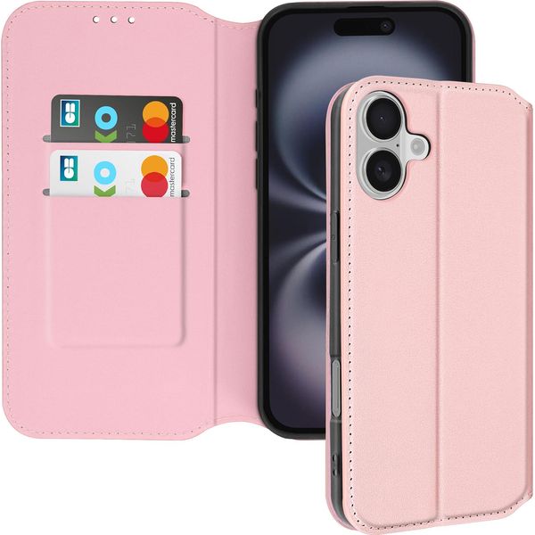 Avizar, Custodia In Pelle Finta Classic Edition Per Apple Iphone 16 Plus, Oro Rosa-image