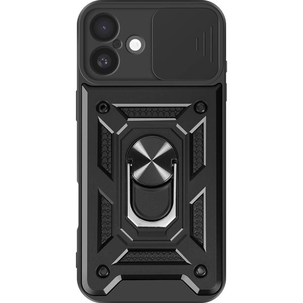 Mayaxess, Custodia Protettiva Per Apple Iphone 16 Plus Cover Fotocamera Con Supporto Ad Anello, Nero-image