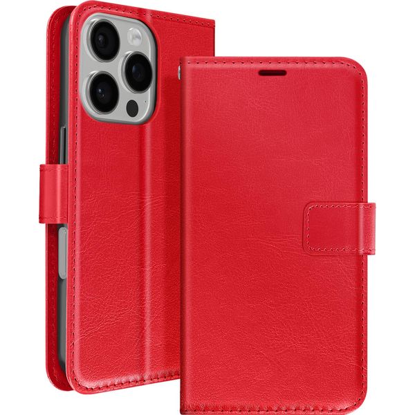 Mayaxess, Custodia A Portafoglio Apple Iphone 16 Pro Funzione Stand Con Cinturino, Rosso-image