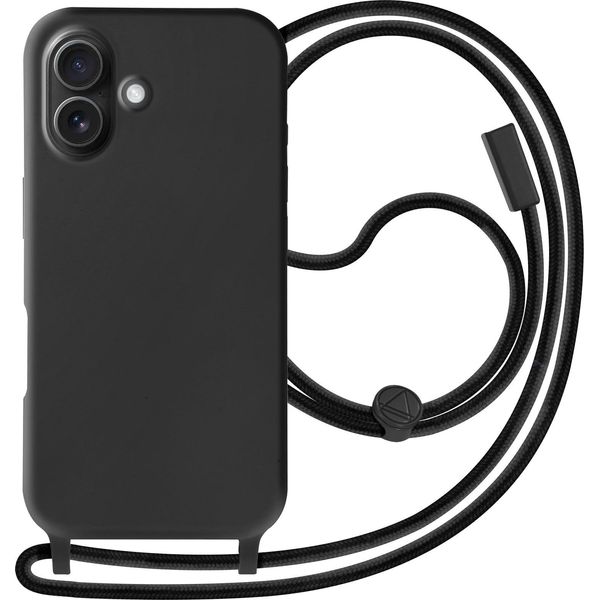 Avizar, Custodia Semirigida A Catena Soft Touch Per Apple Iphone 16 Plus, Nero-image