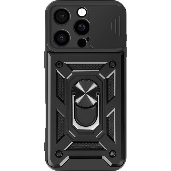 Mayaxess, Custodia Protettiva Per Apple Iphone 16 Pro, Cover Fotocamera Con Supporto Ad Anello, Nero-image