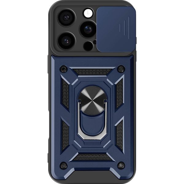Mayaxess, Custodia Protettiva Per Apple Iphone 16 Pro Max Cover Fotocamera Con Supporto Ad Anello, Blu Scuro-image