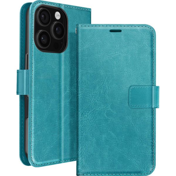 Mayaxess, Custodia A Portafoglio Apple Iphone 16 Pro Max Funzione Stand Con Cinghia A Mano, Blu Turchese-image