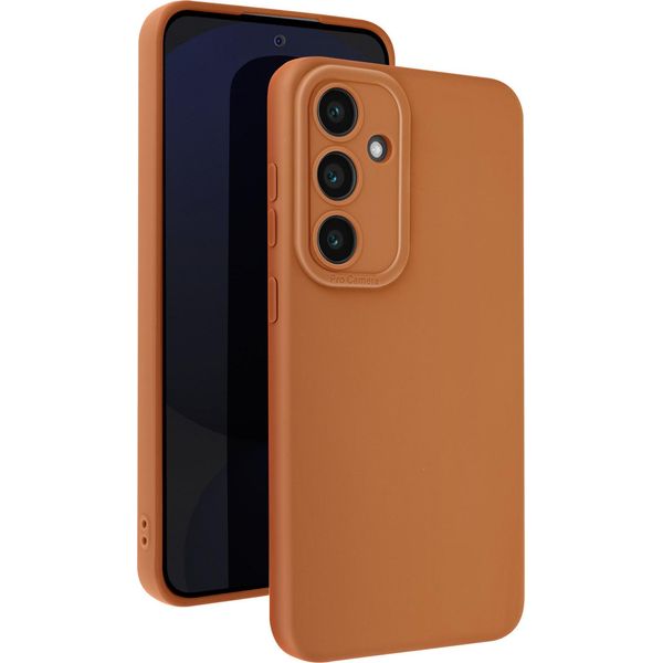 Avizar, Custodia In Silicone Softglow Per Samsung Galaxy S24 Fe, Fotocamera Protetta, Marrone-image