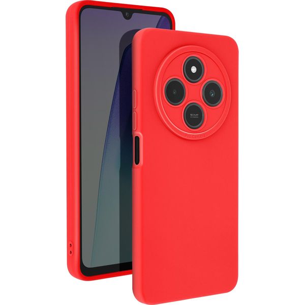 Avizar, Custodia In Silicone Softglow Per Xiaomi Redmi 14C, Fotocamera Protetta, Rosso-image