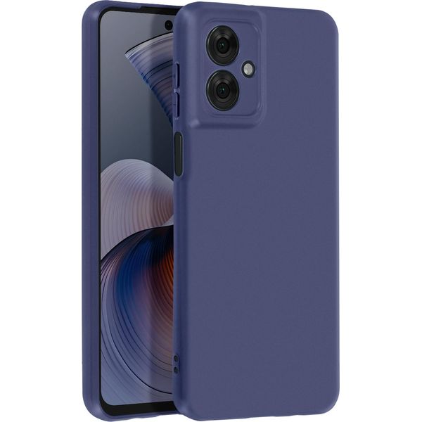 Avizar, Cover Soft Touch In Silicone Motorola Moto G55, Retro Opaco, Blu Scuro-image
