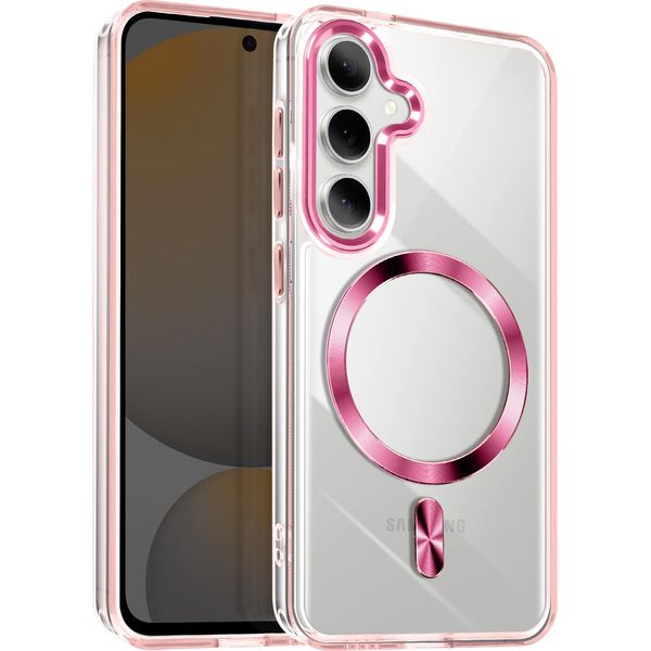 Avizar, Custodia Magsafe Per Samsung Galaxy S24 / S25 Cristal Colour, Oro Rosa-image