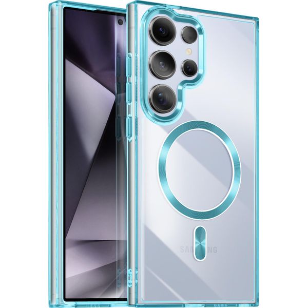 Avizar, Custodia Magsafe Per Samsung Galaxy S24 Ultra Cristal Colour, Blu-image
