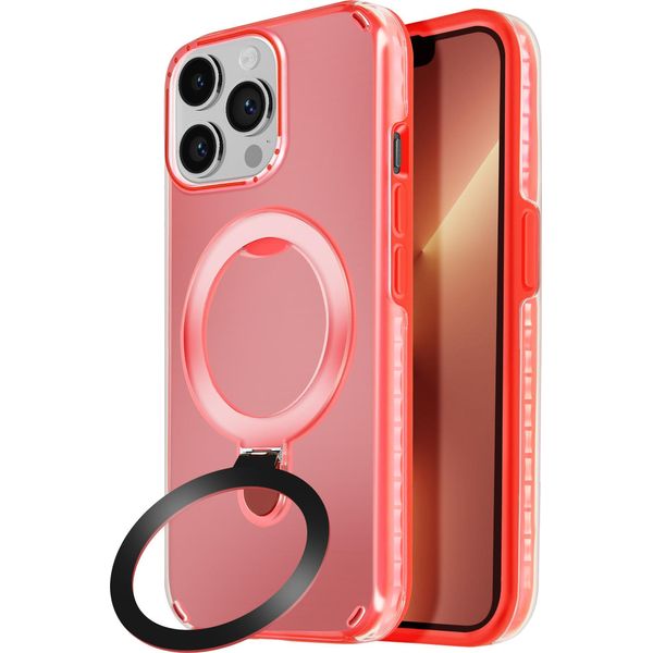 Avizar, Custodia Magsafe Per Apple Iphone 13 Pro Antiurto Con Supporto Pieghevole, Rosso-image