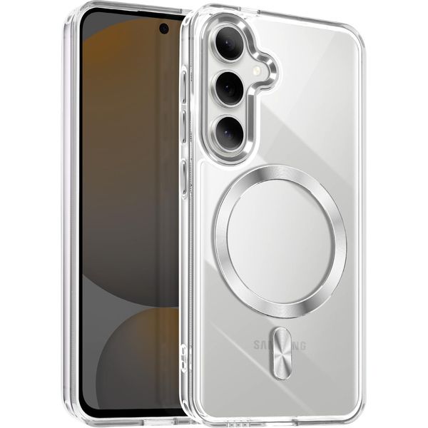 Avizar, Custodia Magsafe Per Samsung Galaxy S24 / S25 Cristal Colour, Argento-image
